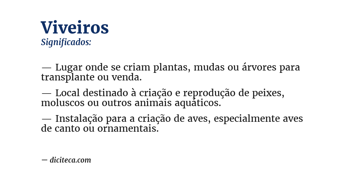 Significado de viveiros