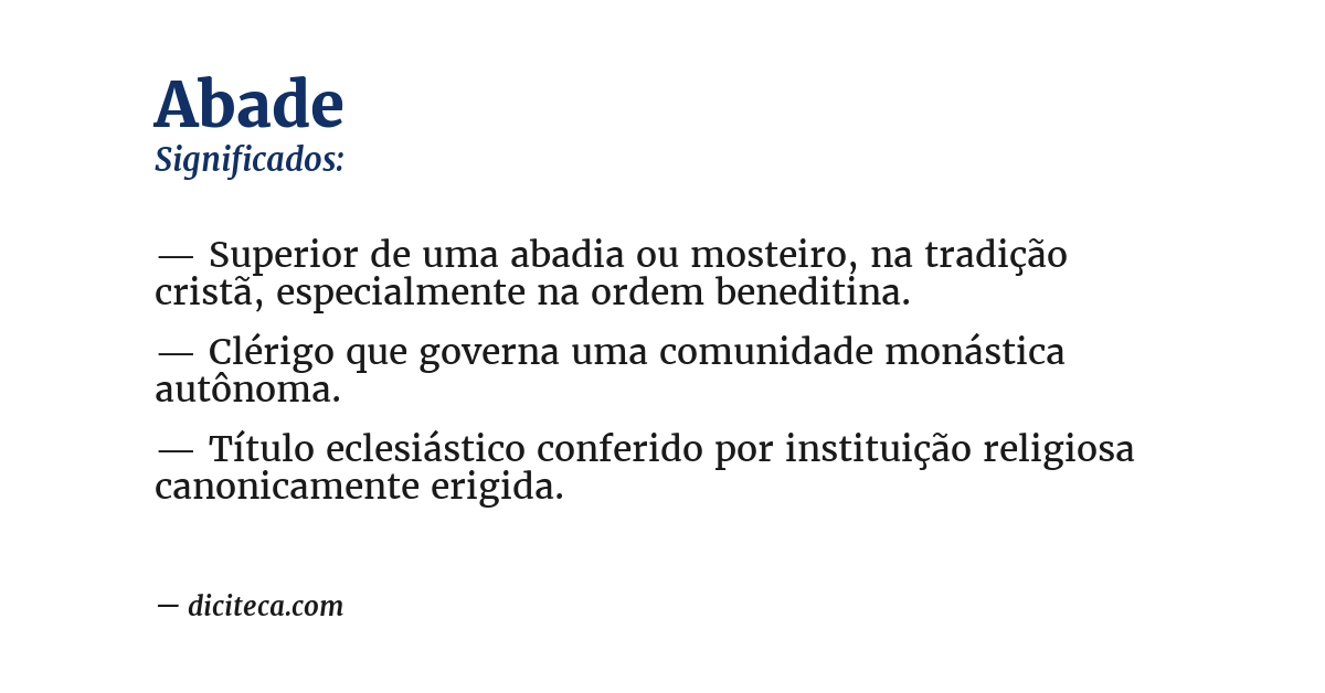 Significado de abade