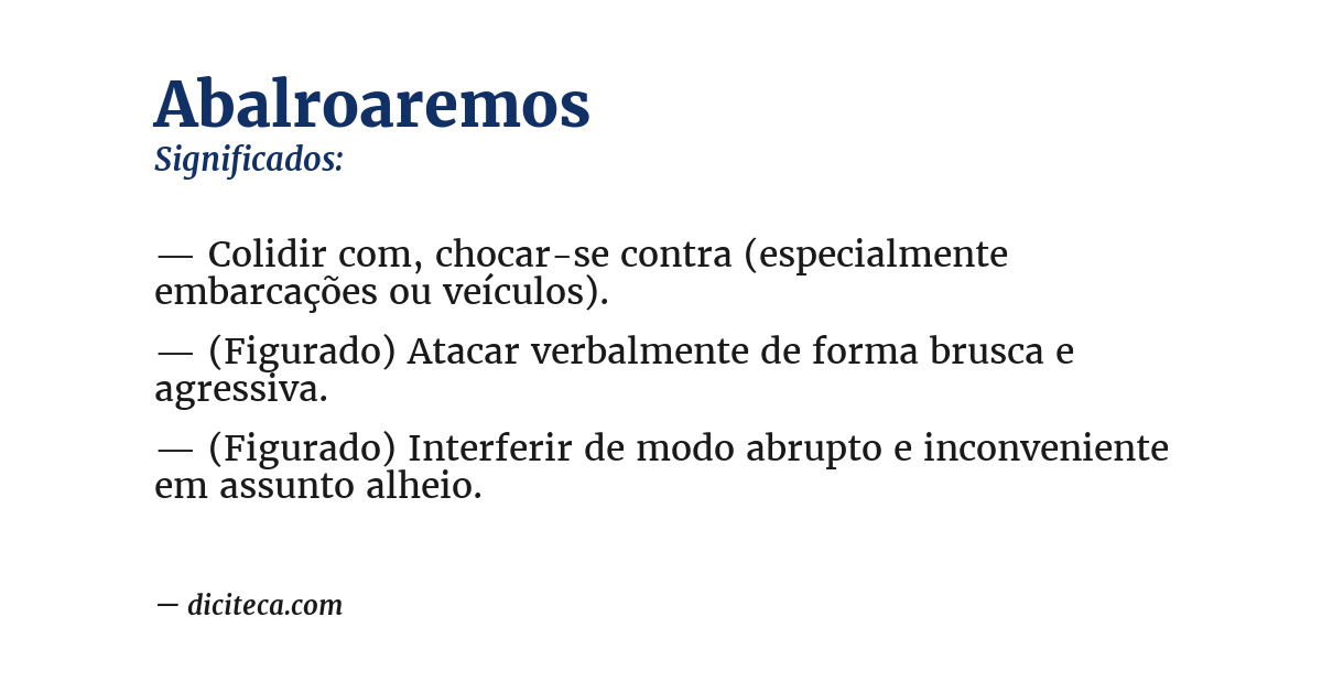 Significado de abalroaremos