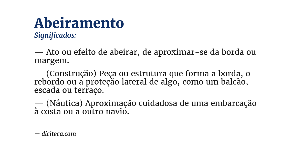 Significado de abeiramento