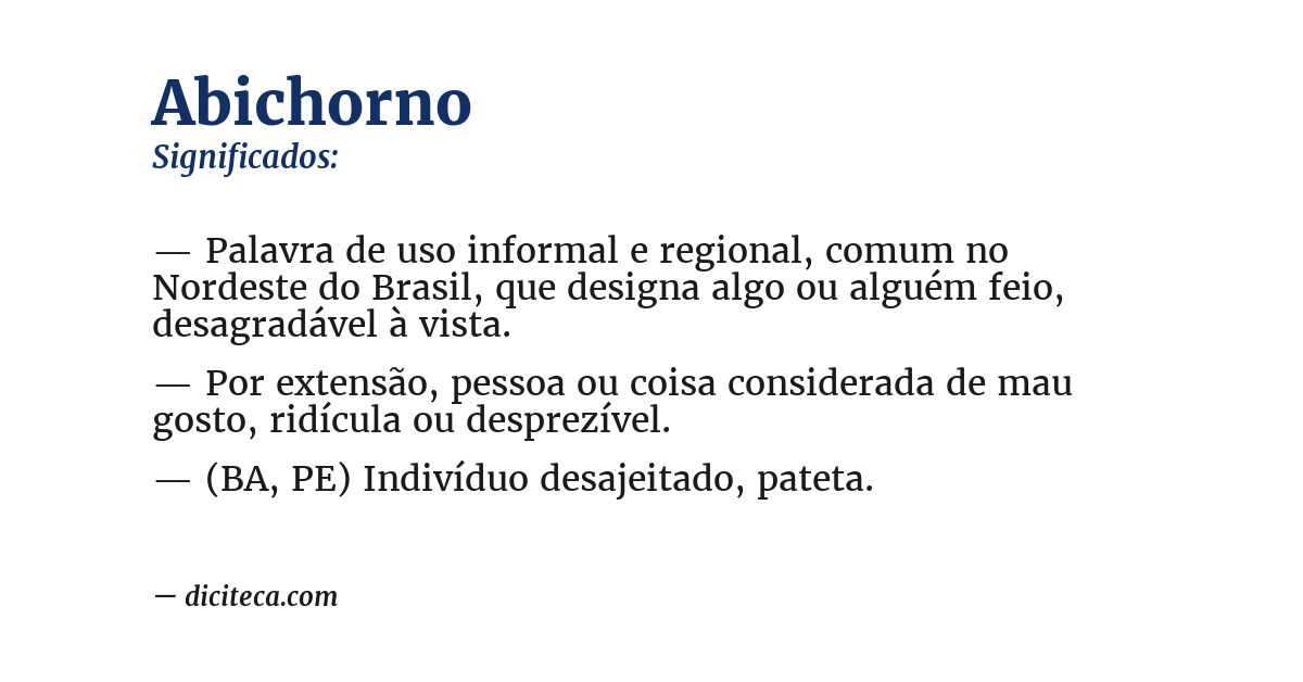 Significado de abichorno