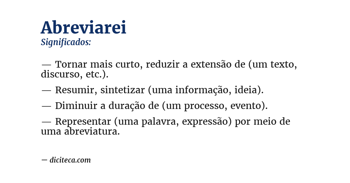 Significado de abreviarei