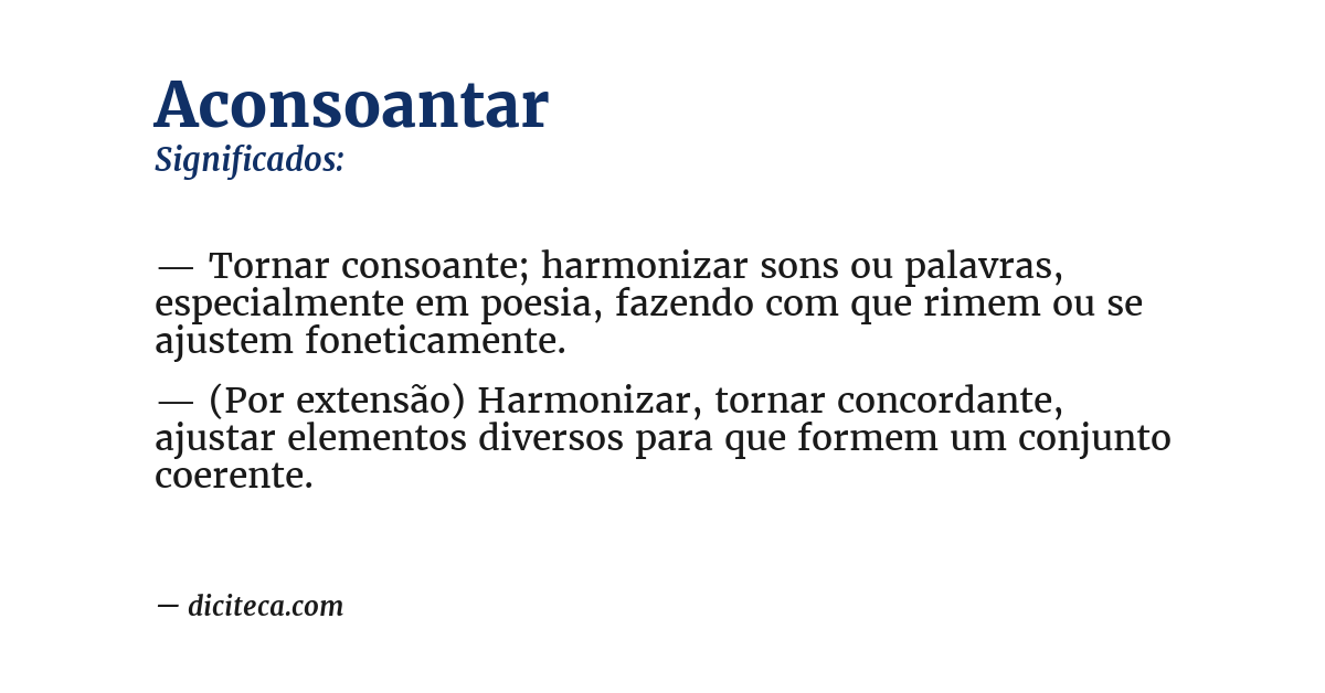 Significado de aconsoantar