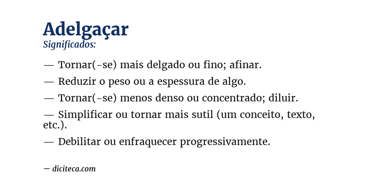 Significado de adelgaçar
