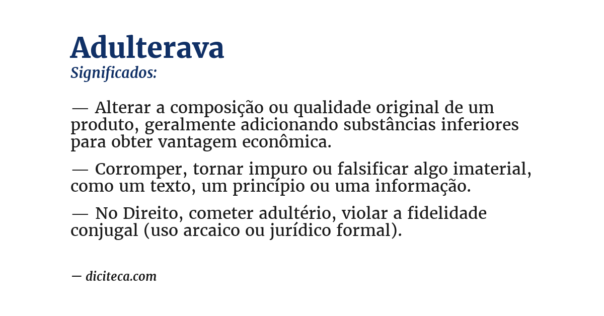 Significado de adulterava