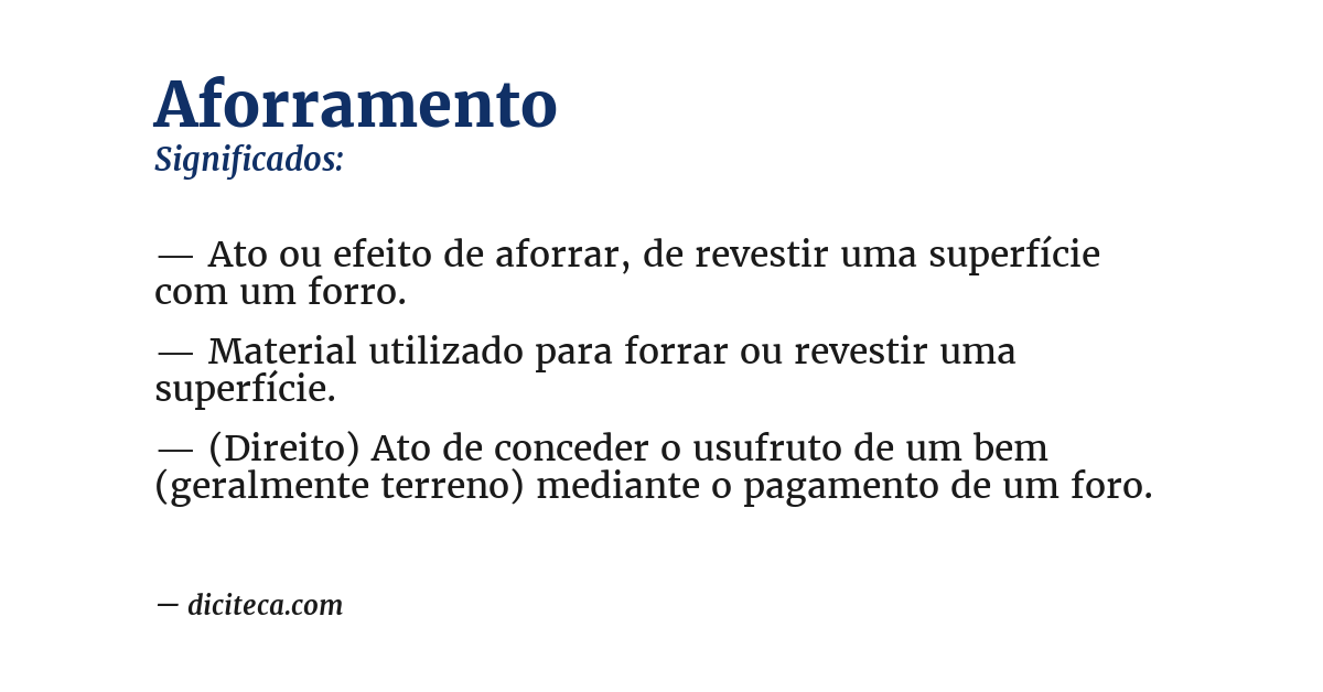 Significado de aforramento