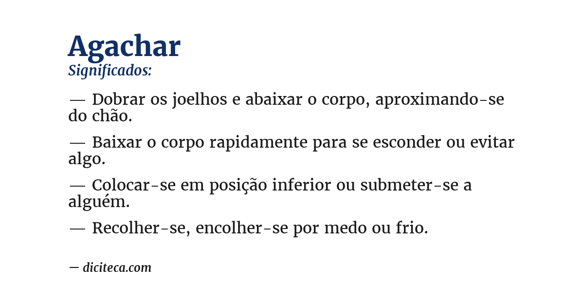 Significado de agachar