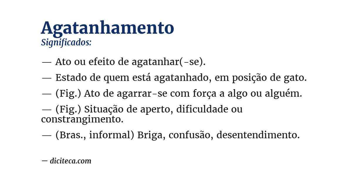 Significado de agatanhamento