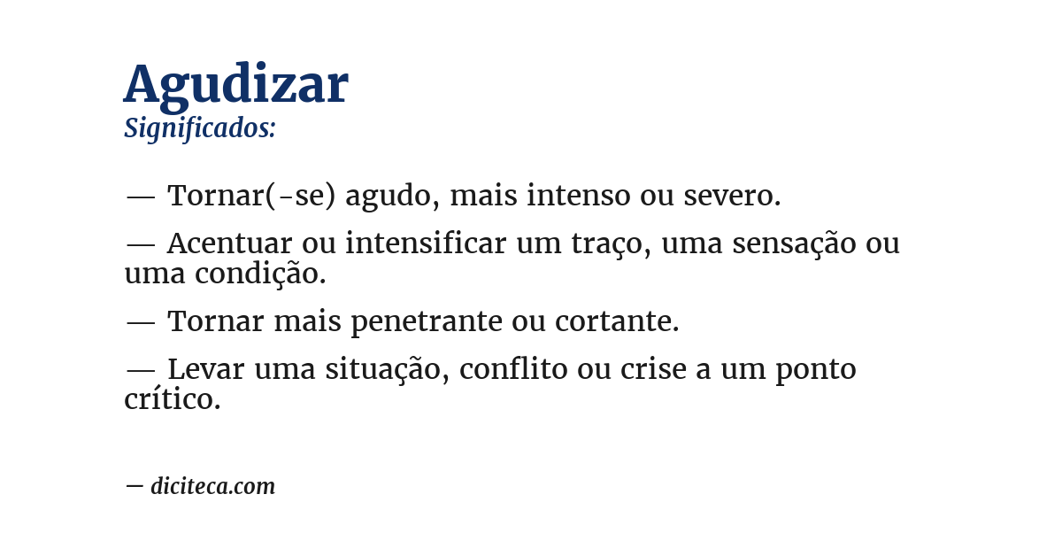 Significado de agudizar