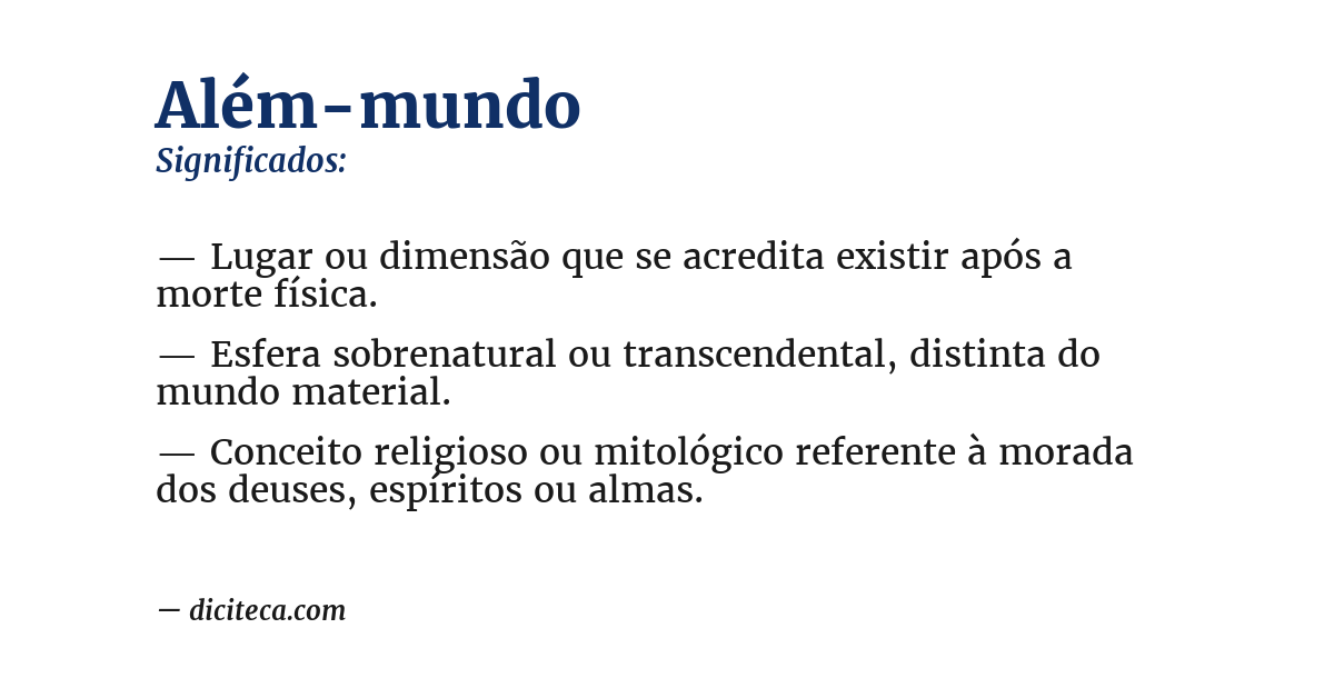 Significado de além-mundo