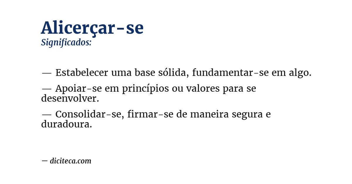 Significado de alicerçar-se