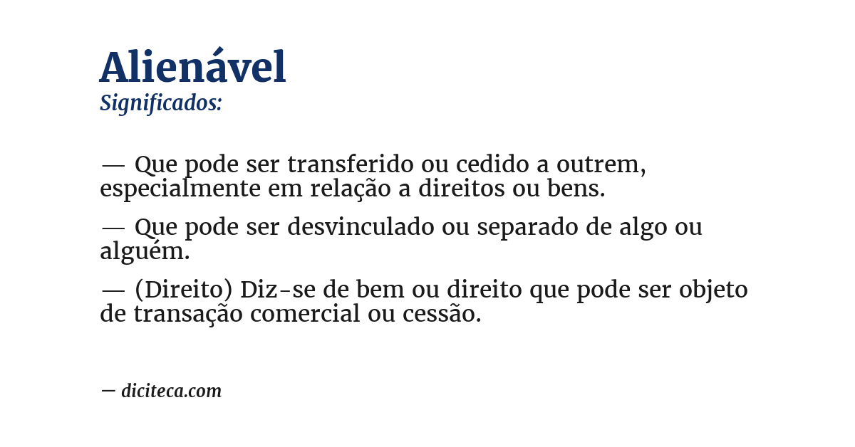 Significado de alienável