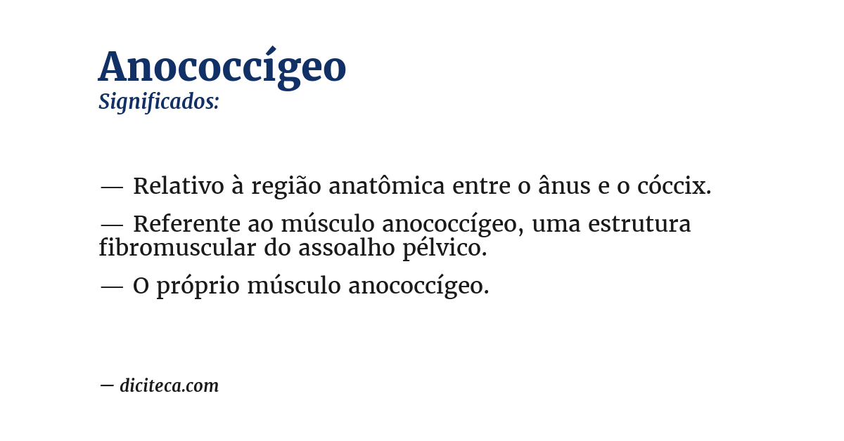 Significado de anococcígeo