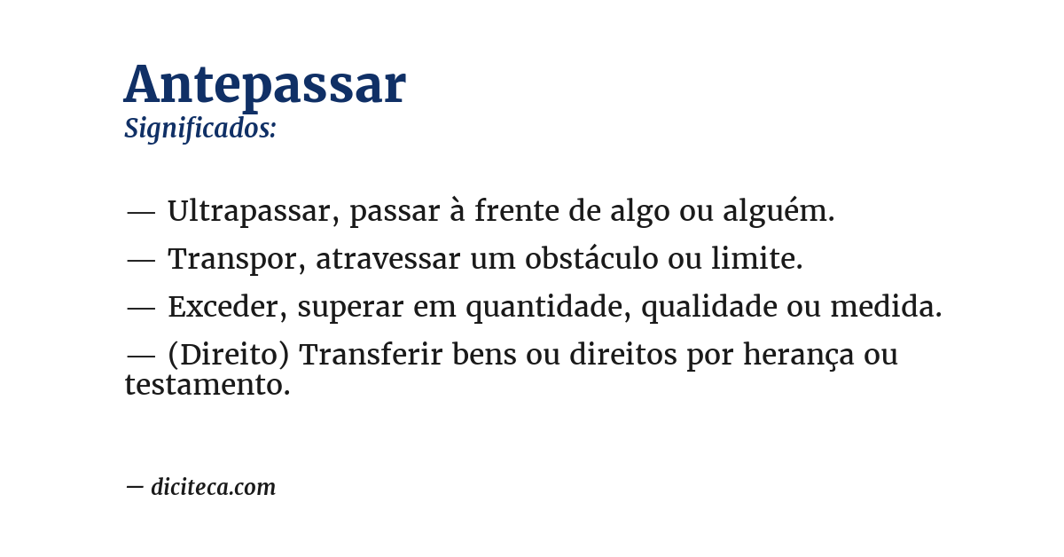 Significado de antepassar
