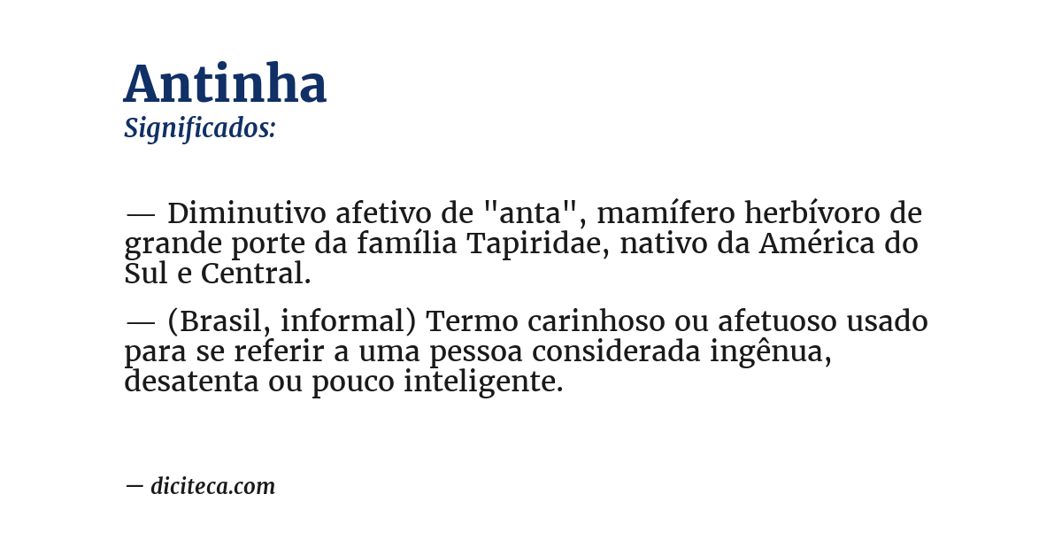 Significado de antinha