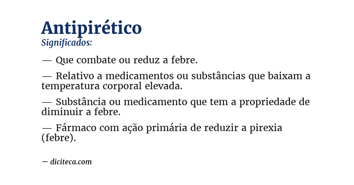 Significado de antipirético