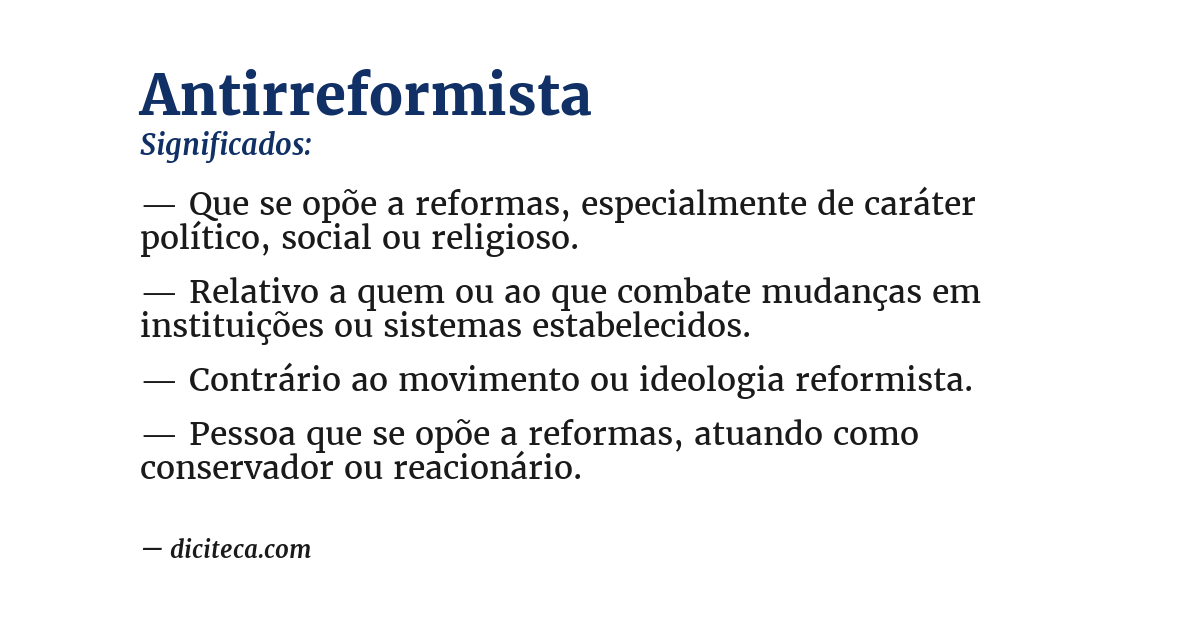 Significado de antirreformista