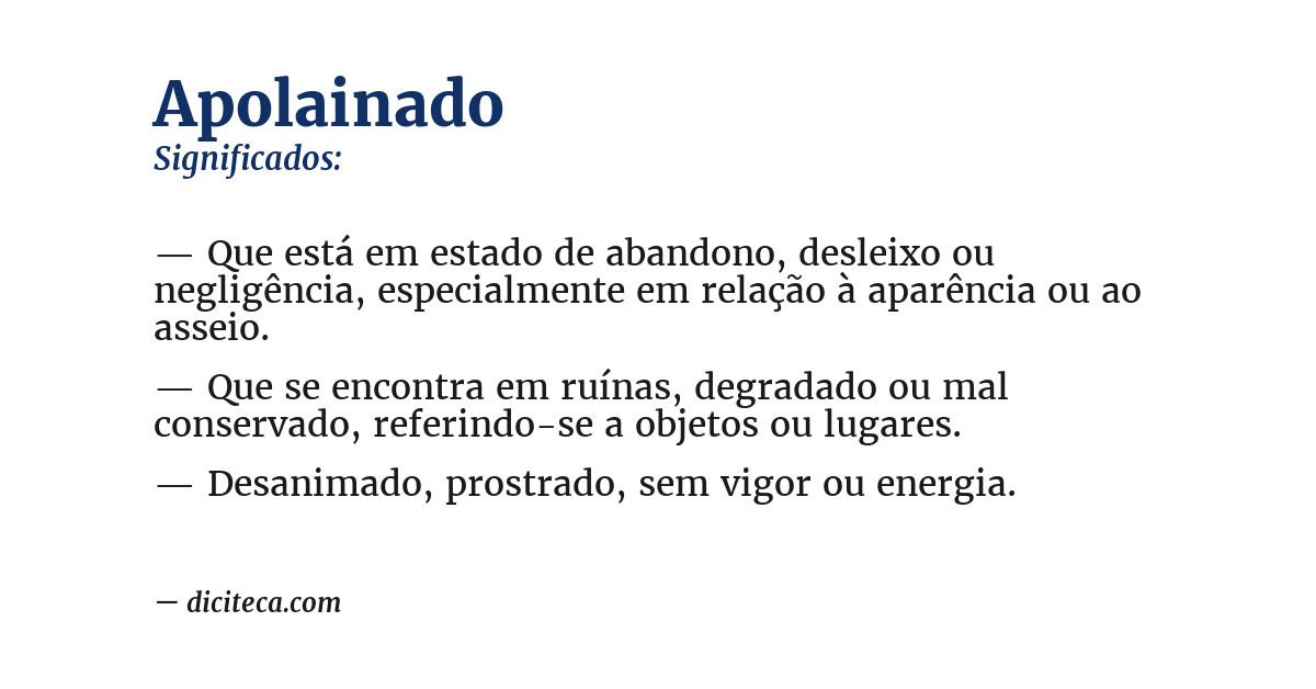 Significado de apolainado