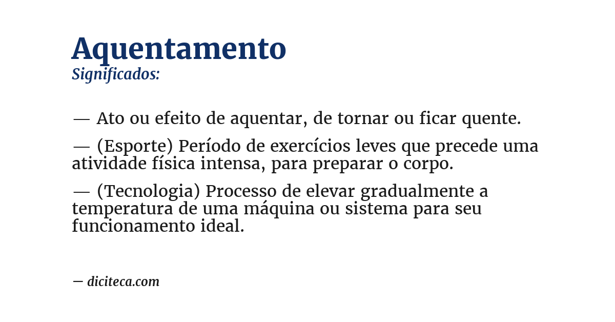 Significado de aquentamento