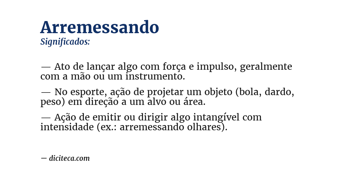 Significado de arremessando