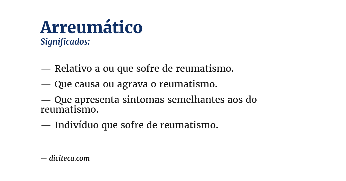 Significado de arreumático