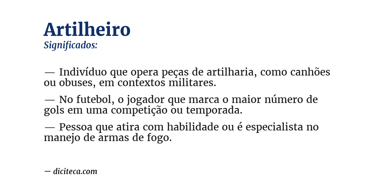 Significado de artilheiro