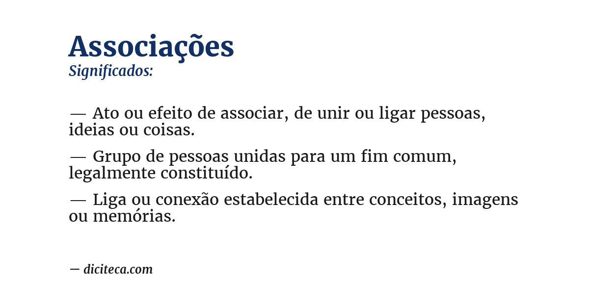 Significado de associações