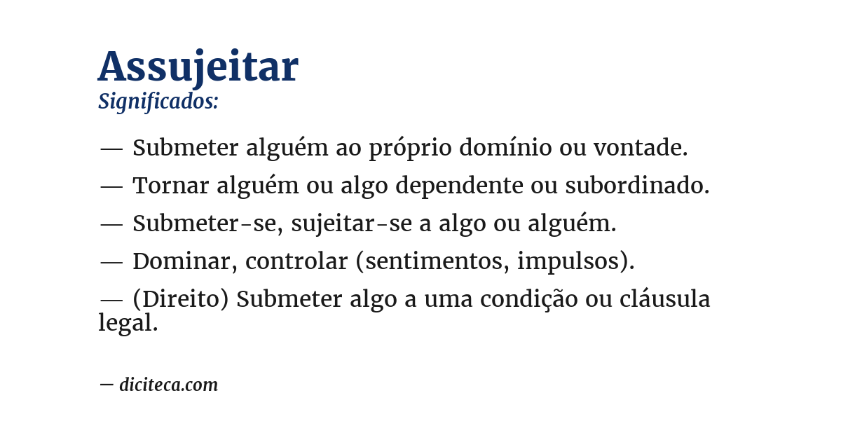 Significado de assujeitar