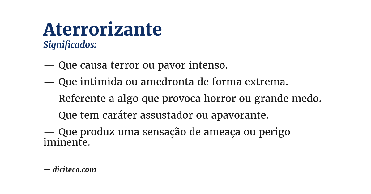 Significado de aterrorizante