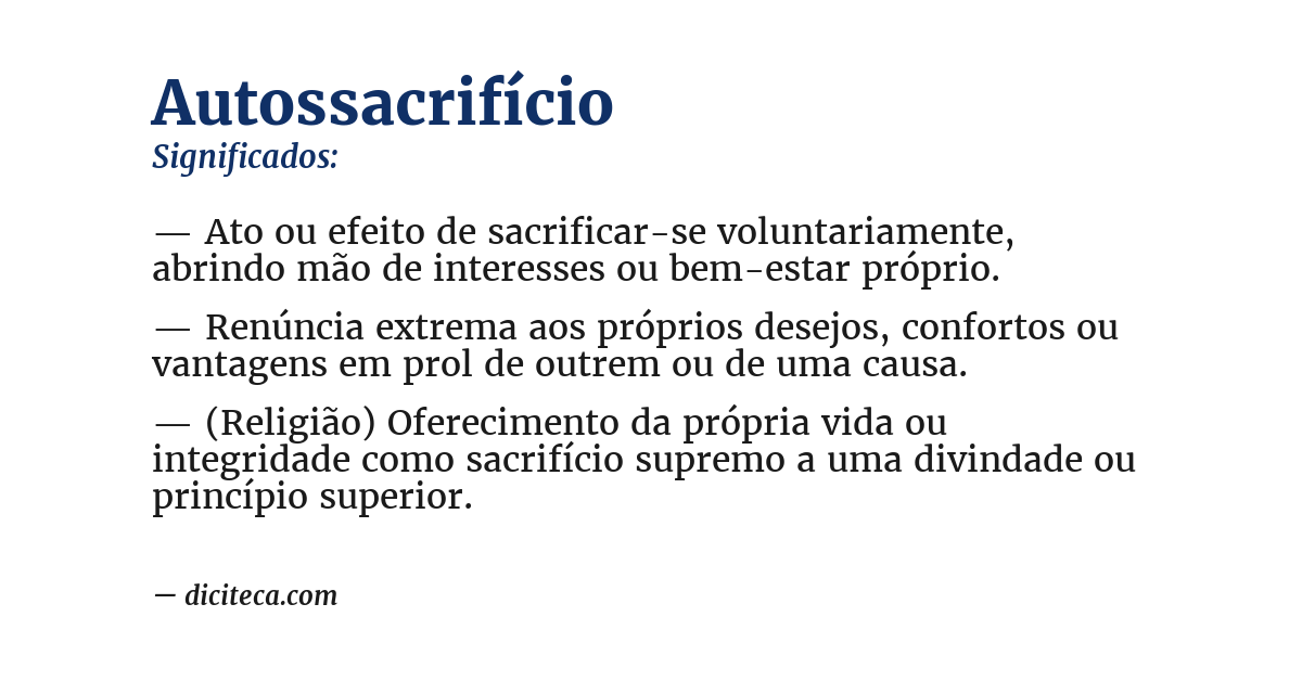 Significado de autossacrifício