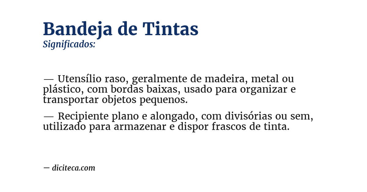 Significado de bandeja de tintas