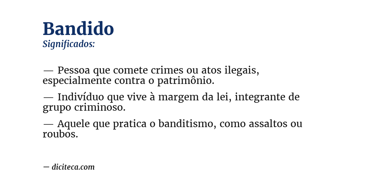 Significado de bandido