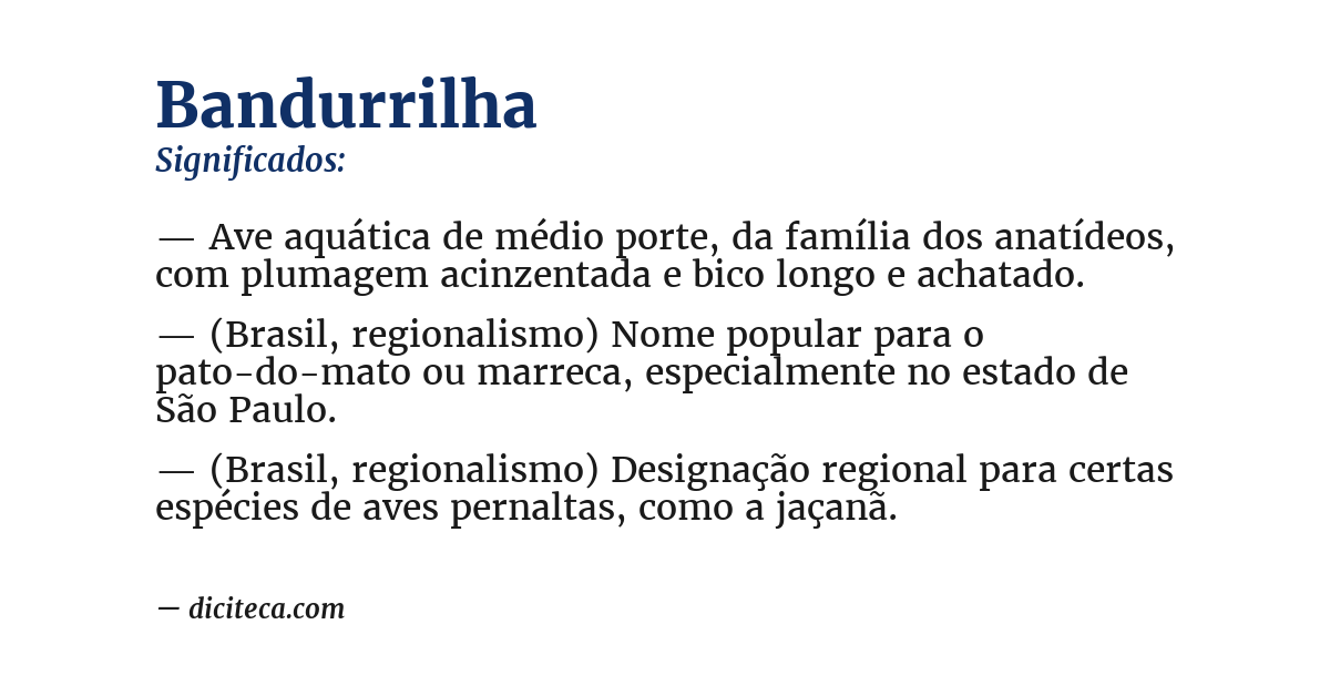 Significado de bandurrilha