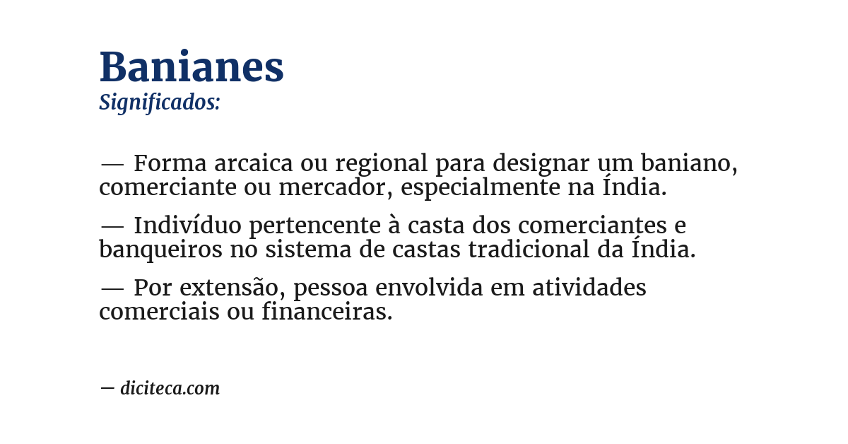 Significado de banianes