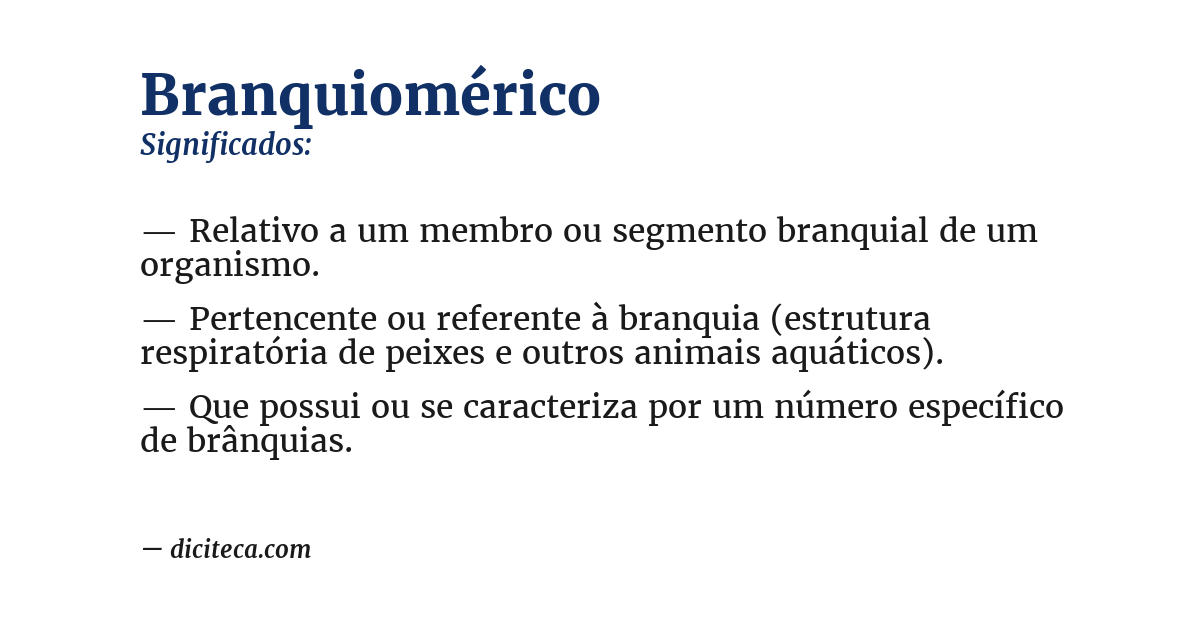 Significado de branquiomérico