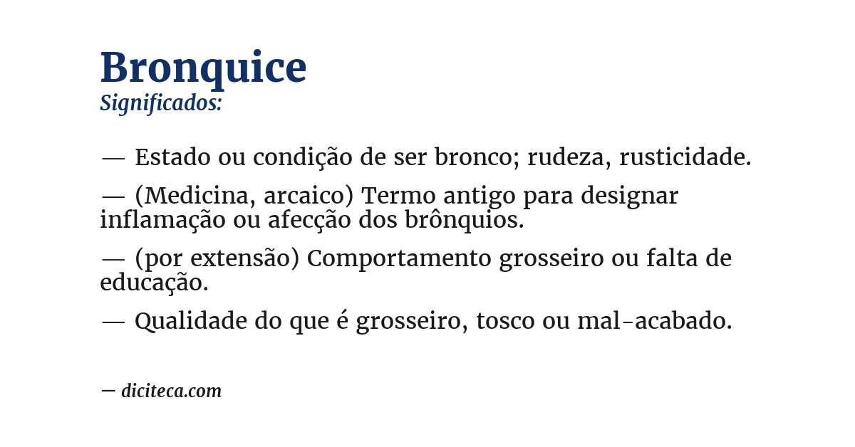 Significado de bronquice