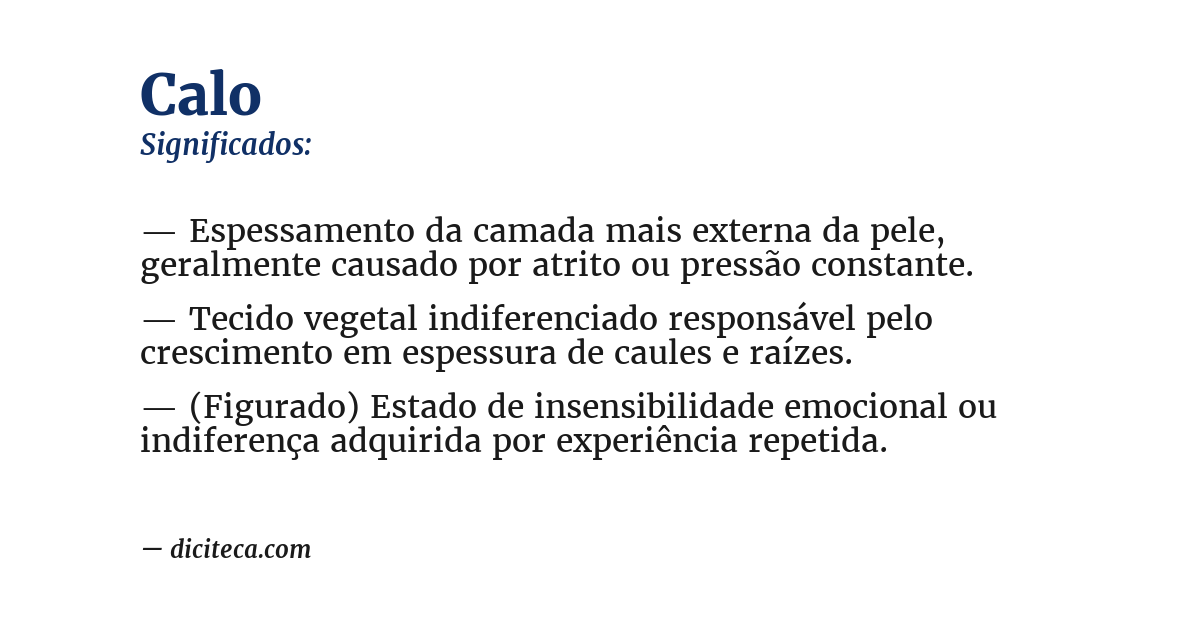 Significado de calo