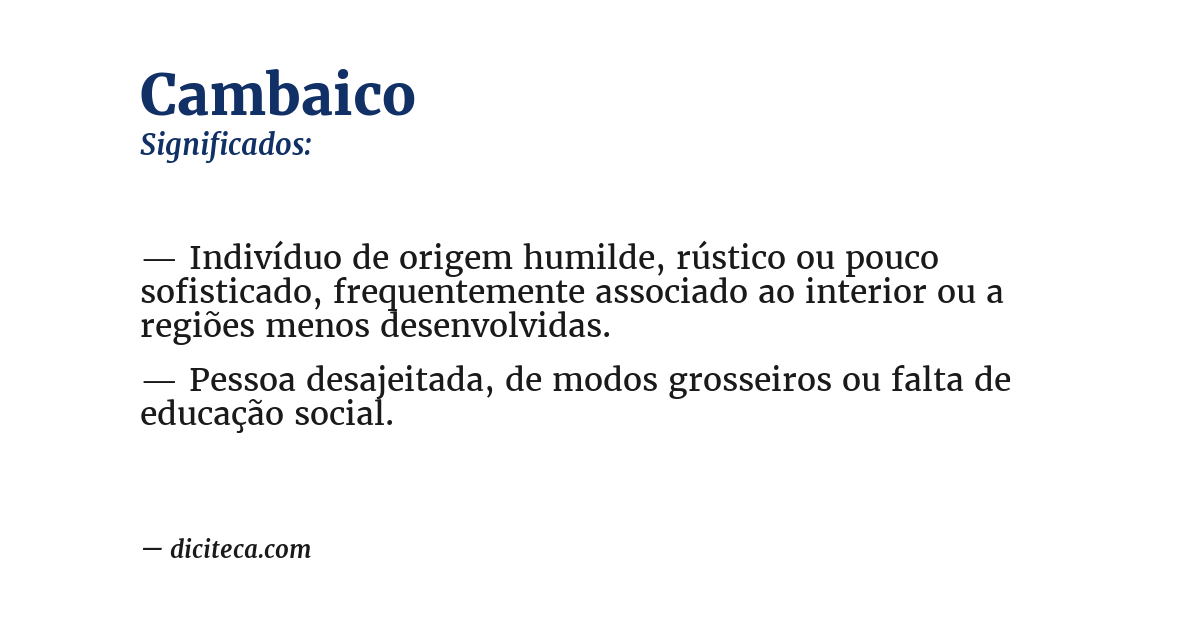 Significado de cambaico