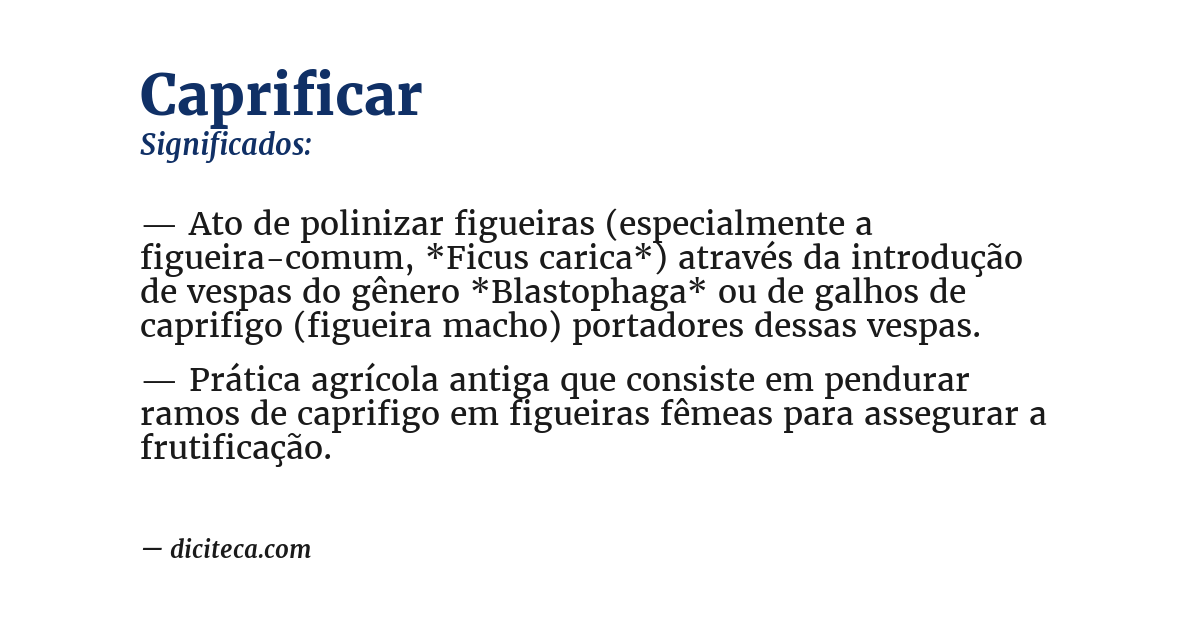 Significado de caprificar