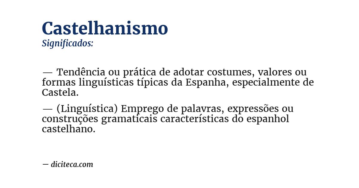 Significado de castelhanismo