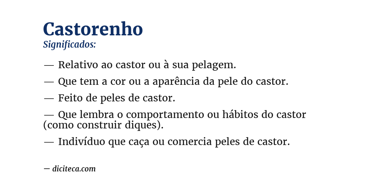 Significado de castorenho