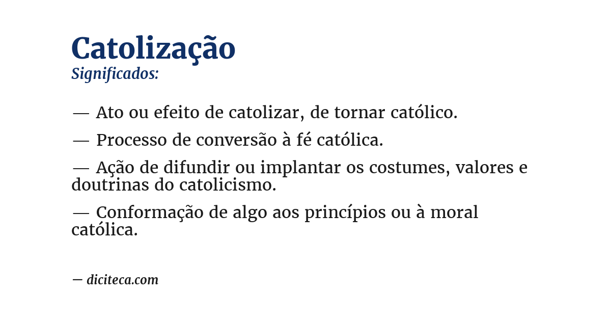 Significado de catolização