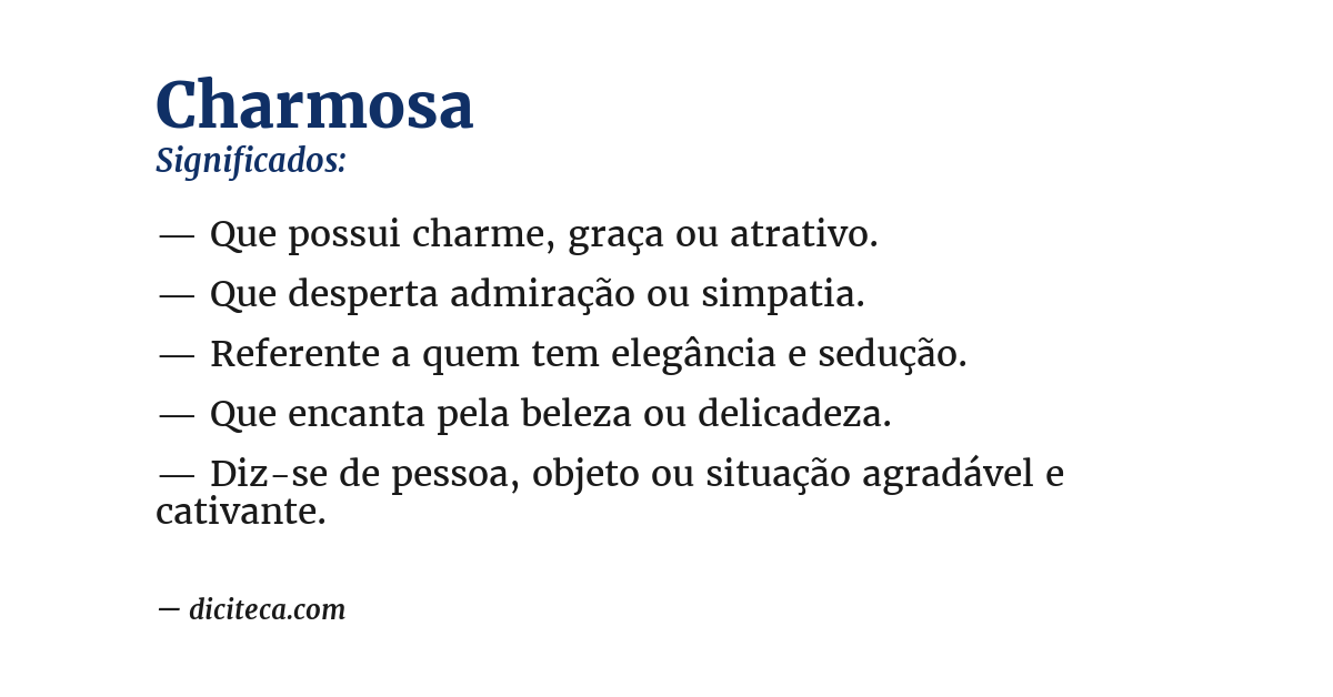 Significado de charmosa