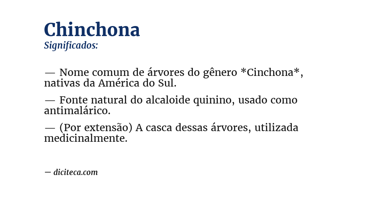 Significado de chinchona