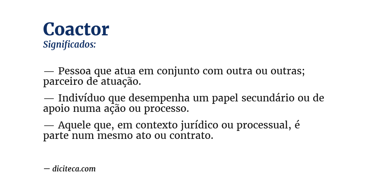 Significado de coactor