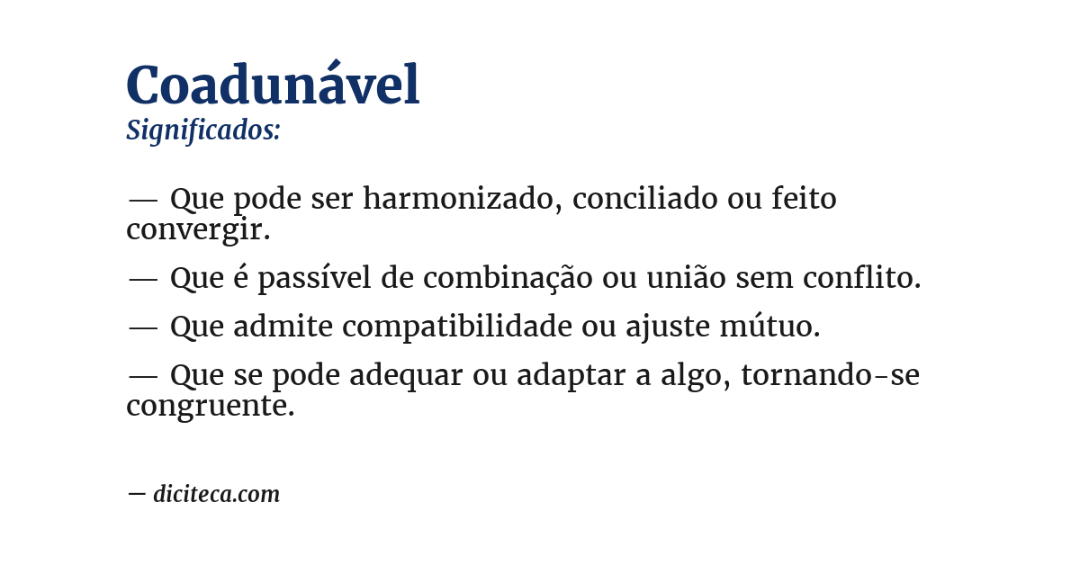 Significado de coadunável