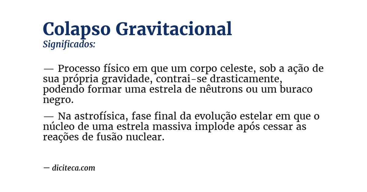 Significado de colapso gravitacional
