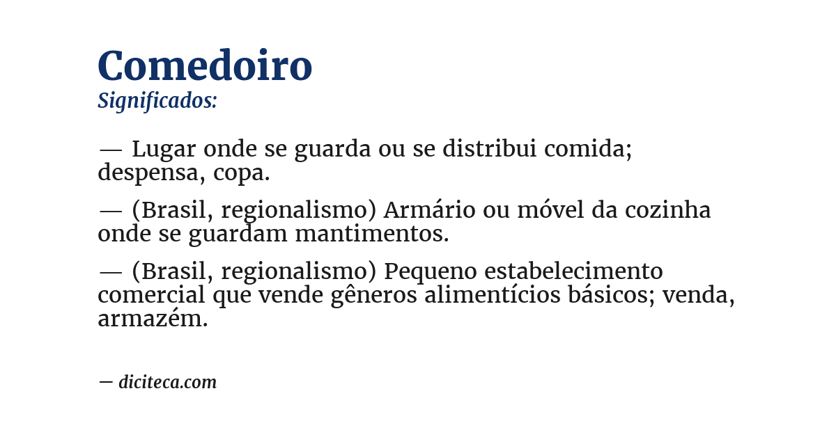 Significado de comedoiro