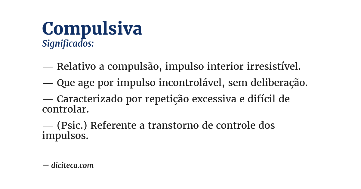 Significado de compulsiva