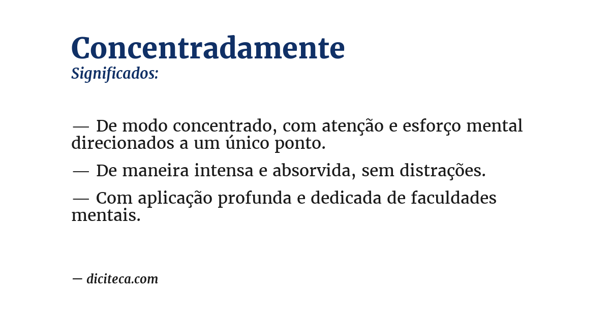 Significado de concentradamente